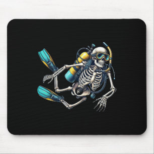 Scuba Diving Halloween Skeleton Scuba Diver  Mouse Pad