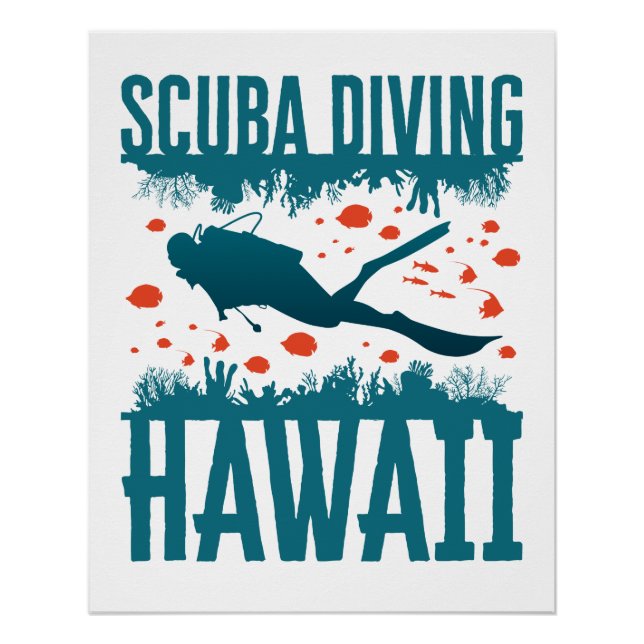Scuba Diving Hawaii Souvenir Poster (Front)