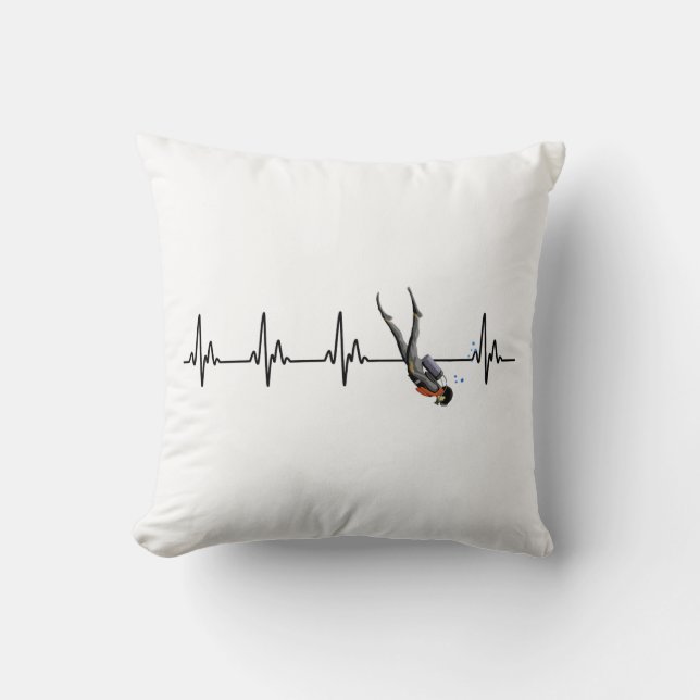 SCUBA Diving Heartbeat Cushion (Front)