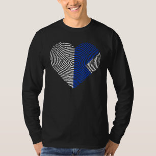 Scuba Diving Humour Diver Down Blue Flag Heart Fin T-Shirt