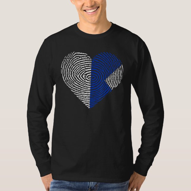 Scuba Diving Humour Diver Down Blue Flag Heart Fin T-Shirt (Front)