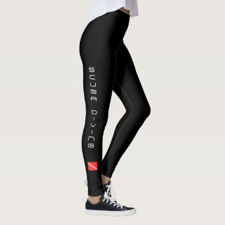 SCUBA DIVING LEGGINGS, SCUBA DIVERS FLAG LEGGINGS