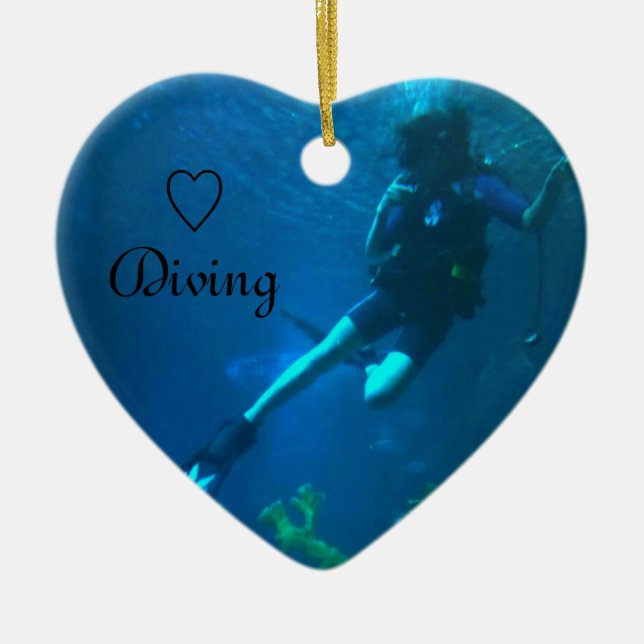 Scuba Diving - Life to Dive Ceramic Tree Decoration (Front)