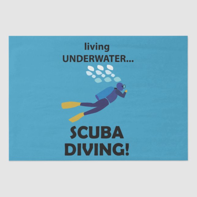 Scuba Diving Living Underwater Scuba Diving Tissue Paper (Front)