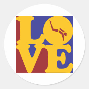 Scuba Diving Love Classic Round Sticker
