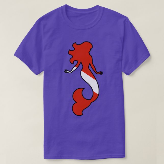 Scuba Diving Mermaid Diver Down Flag T-Shirt (Design Front)