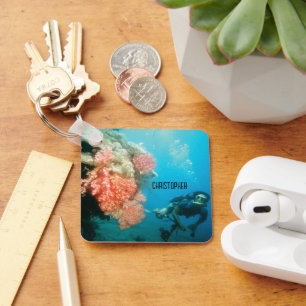 Scuba Diving Personalised Key Ring