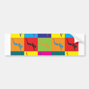 Scuba Diving Pop Art Bumper Sticker