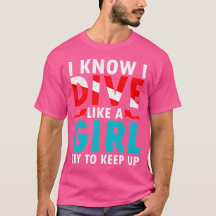 Scuba Diving s For Scuba Divers Girls Dive Flag T-Shirt