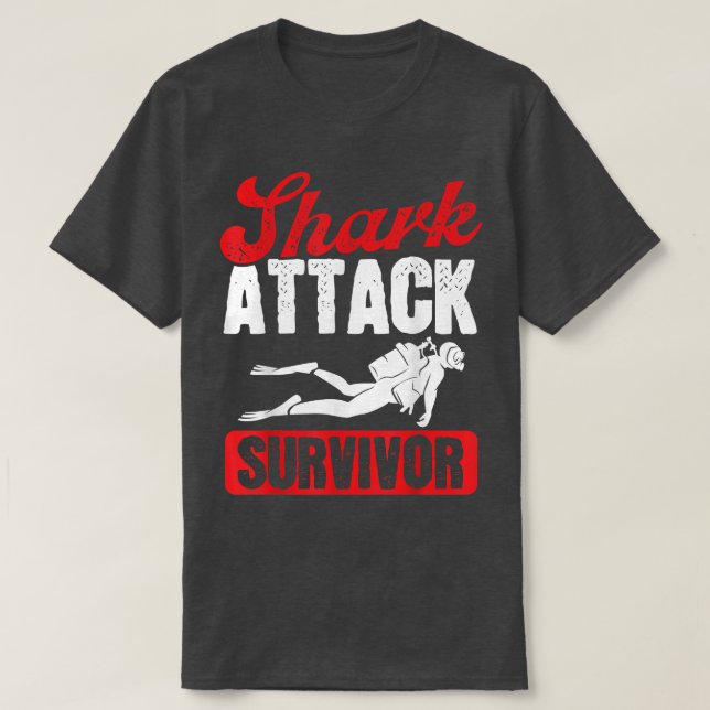 Scuba Diving s Shark Attack Survivor Scuba Diver  T-Shirt (Design Front)