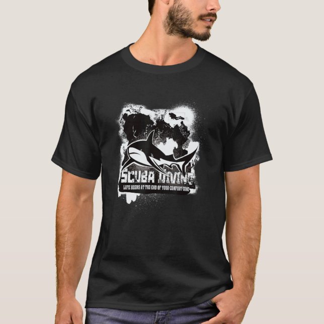 Scuba Diving Shark Reef T-Shirt (Front)