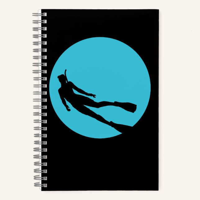 Scuba Diving Silhouette Notebook (Front)