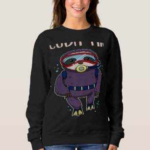 Scuba Diving Snorkeling Sloth Lazy Tired Dive Slee Sweatshirt