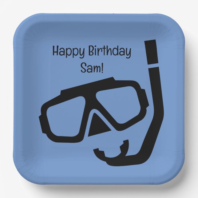 Scuba Diving Snorkelling Paper Plate (Front)