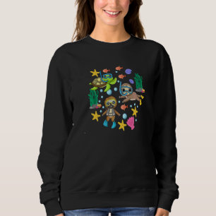 Scuba Diving Snorkelling Sloth Lazy Tired Dive Sle Sweatshirt