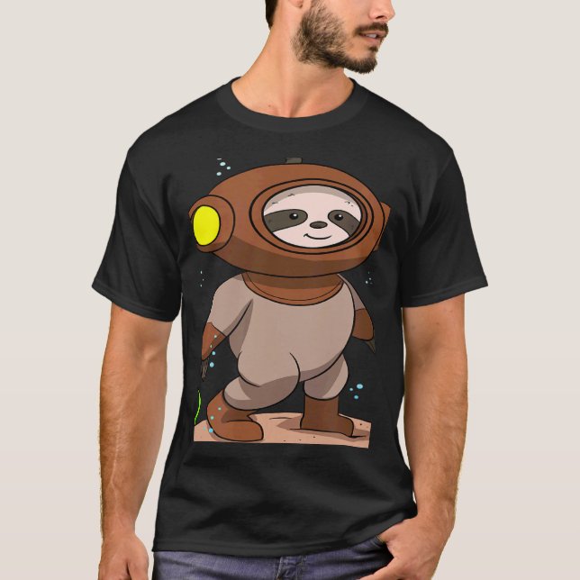 Scuba Diving Snorkelling Sloth Lazy Tired Dive Sle T-Shirt (Front)