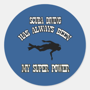 SCUBA DIVING sports designs Classic Round Sticker