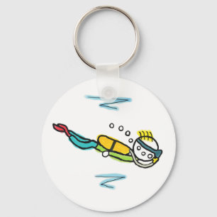 Scuba Diving Stickman Key Ring
