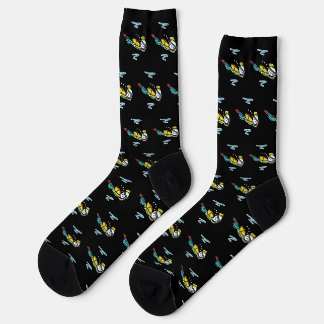 Scuba Diving Stickman Socks (Left)