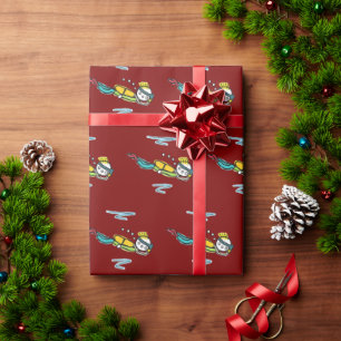 Scuba Diving Stickman Wrapping Paper