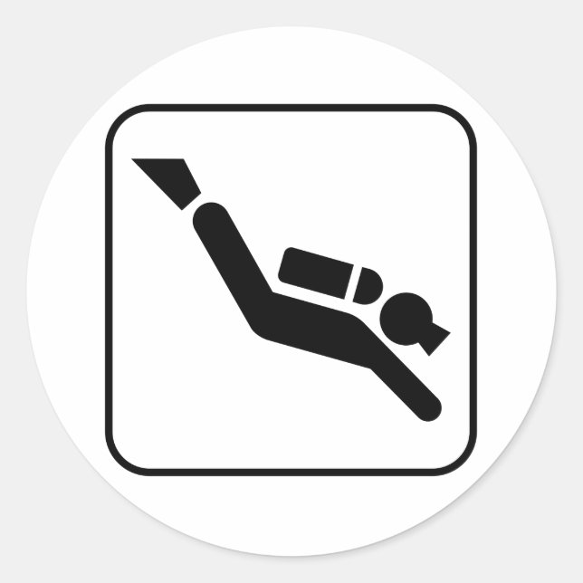 Scuba Diving Symbol Sticker (Front)