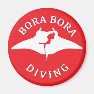 Scuba Diving With Manta Rays At Bora Bora Magnet