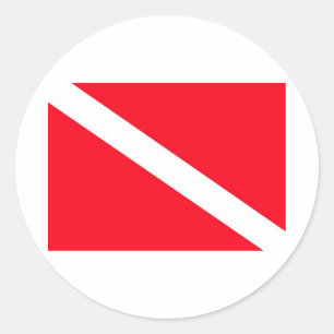 SCUBA Flag - Customisable Classic Round Sticker