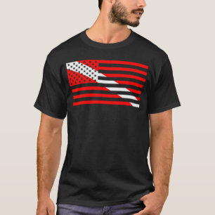 Scuba Flag Diver Down American Flag Usa Diving T-Shirt