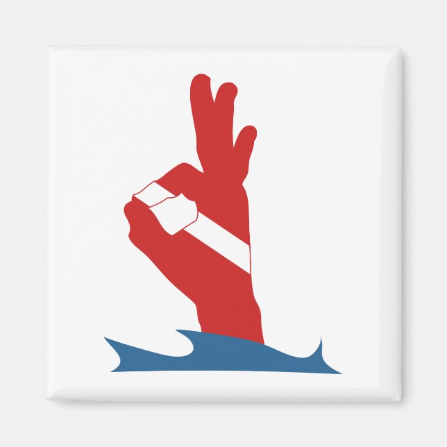 Scuba Flag OK Sign Magnet (Front)