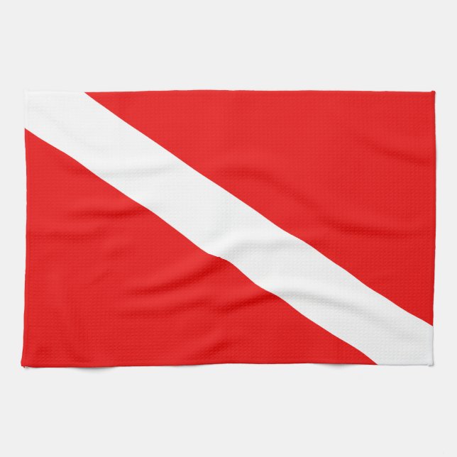 Scuba Flag Tea Towel (Horizontal)