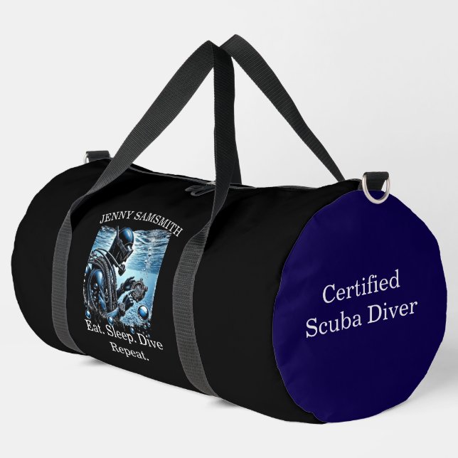 Scuba Fun: Life Below the Waves! Duffle Bag (Left Corner)
