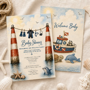 SCUBA Gear Future Diver Baby Shower Invite
