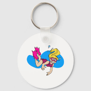 Scuba girl key ring