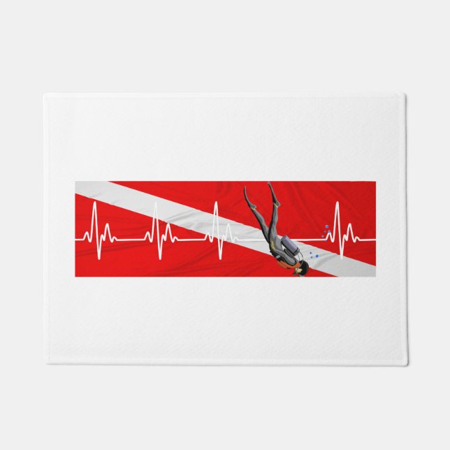 SCUBA Heartbeat Diving Doormat (Front)