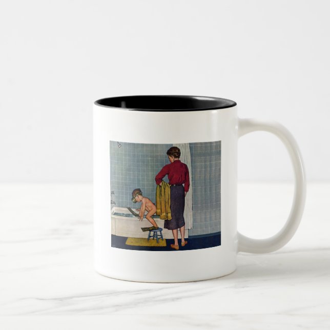 Scuba in the Tub Two-Tone Coffee Mug (Right)