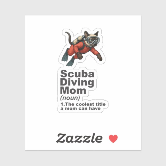 Scuba Mom Siamese Cat Diver (Sheet)
