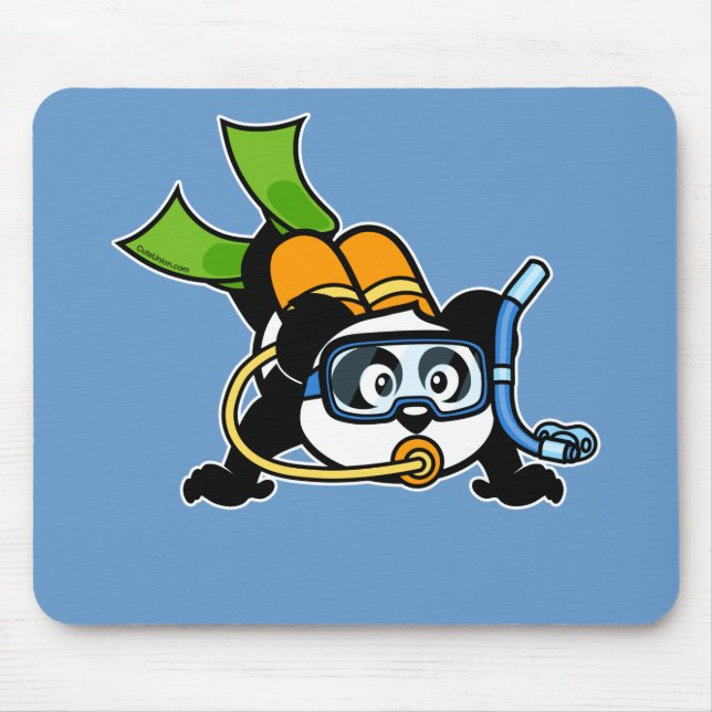 Scuba Panda Mouse Pad (Front)