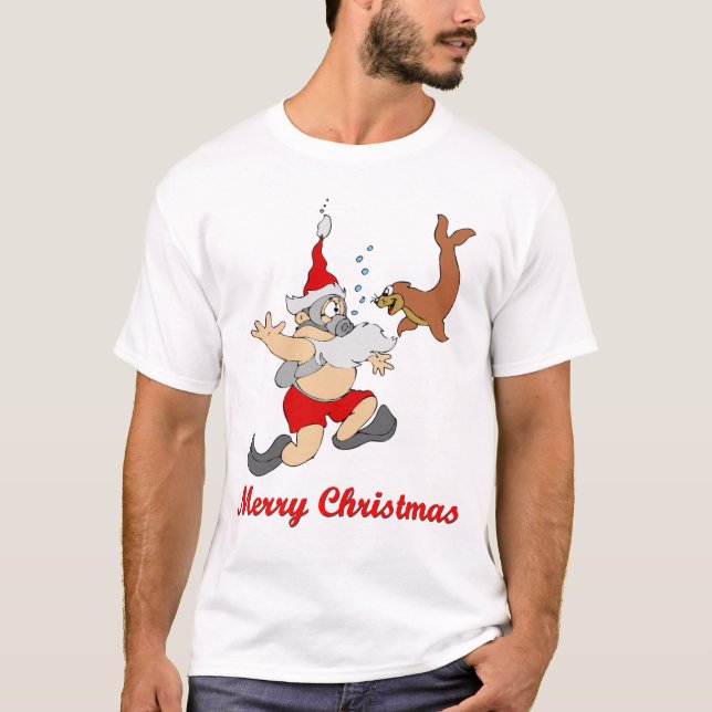 Scuba Santa Light T-Shirt (Front)