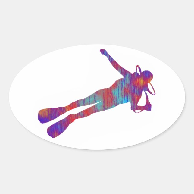 SCUBA SCUBA DIVE OVAL STICKER (Front)