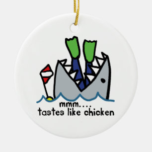 Scuba Tastes Chicken Shark Ceramic Tree Decoration