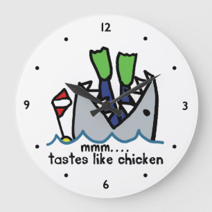Scuba Tastes Chicken Shark Large Clock