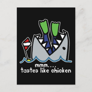 Scuba Tastes Chicken Shark Postcard