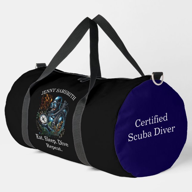 Scuba Vibes: Dive Into Adventure! Duffle Bag (Left Corner)