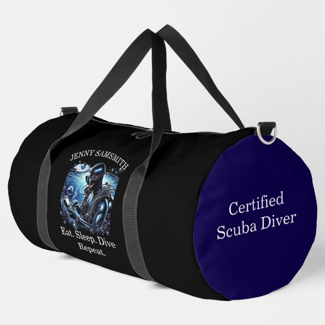 Scuba Vibes: Dive Into Adventure! Duffle Bag (Left Corner)