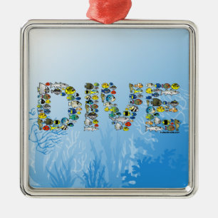 Scubadorable DIVE Metal Tree Decoration