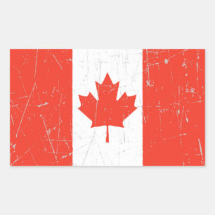 Scuffed and Scratched Canadian Flag Rectangular Sticker