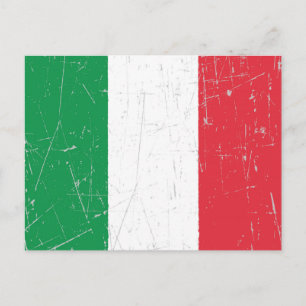 Scuffed and Scratched Italian Flag Postcard