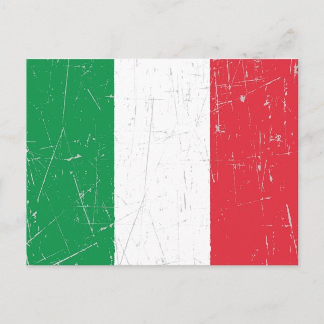 Scuffed and Scratched Italian Flag Postcard (Front)