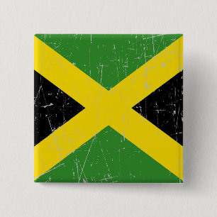 Scuffed and Scratched Jamaican Flag 15 Cm Square Badge