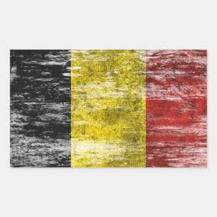 Scuffed and Worn Belgian Flag Rectangular Sticker